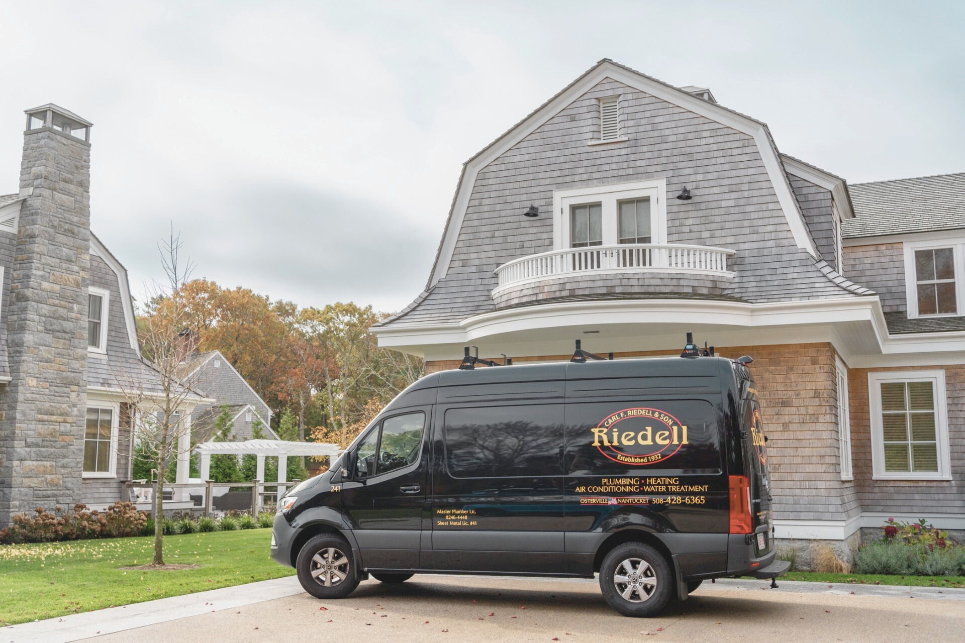 Carl F. Riedell & Son branded service van for plumbing, heating, and HVAC services on Cape Cod and Nantucket.